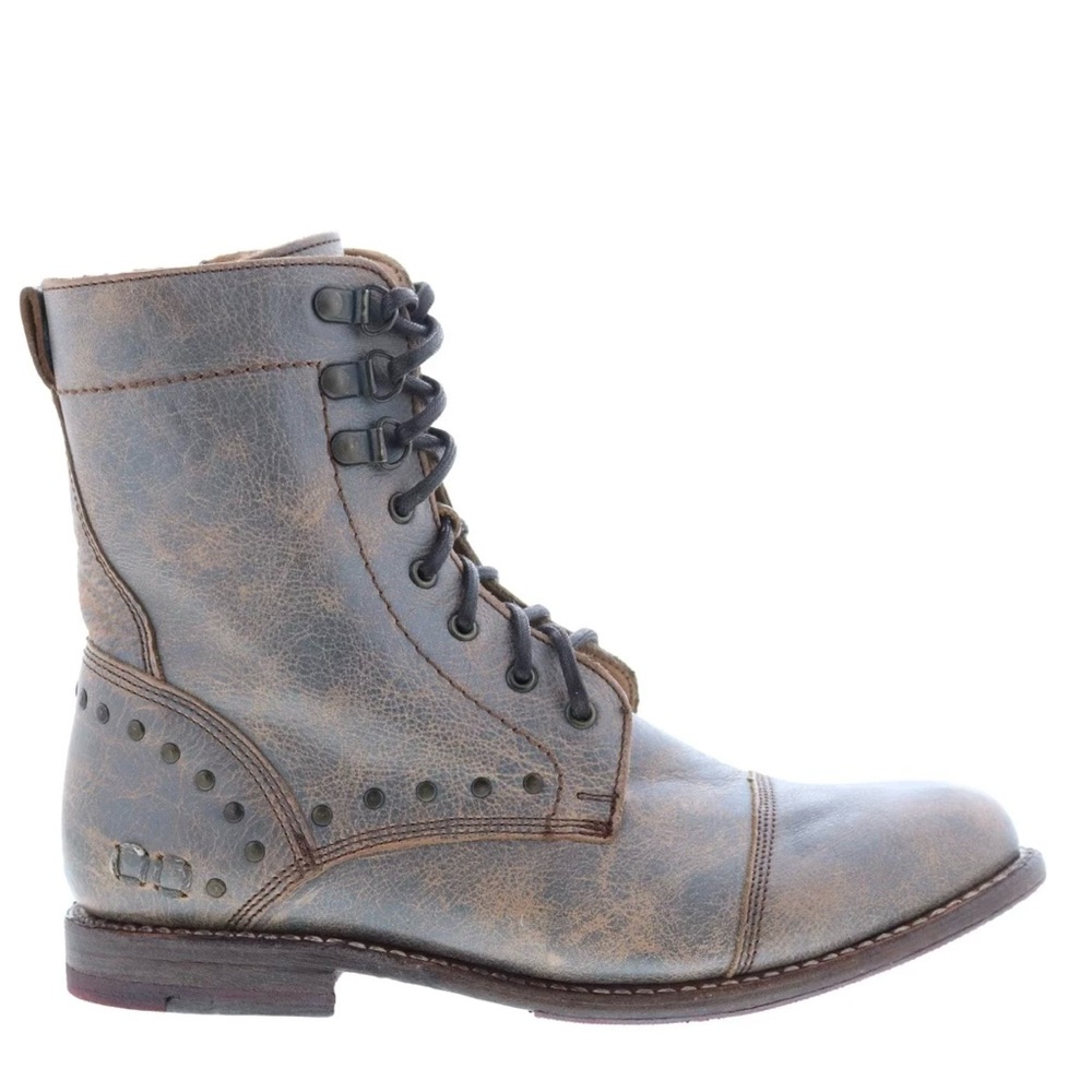Bed Stu Sundance Cybelle F393014 Gray Leather Lace Up Casual Dress Boots SZ 7